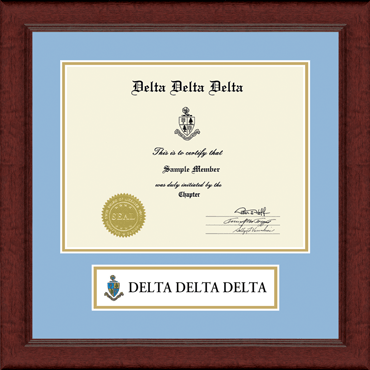 Delta Delta Delta Sorority Lasting Memories Banner Certificate Frame in Sierra