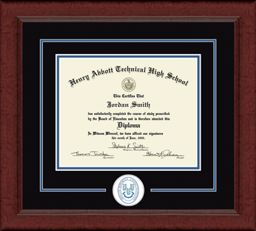 Henry Abbott Tecnhical High School Lasting Memories Circle Logo Diploma Frame in Sierra