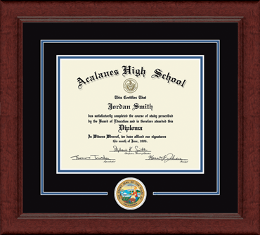 Acalanes High School in California Lasting Memories Circle Logo Diploma Frame in Sierra