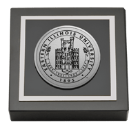 Eastern Illinois University Silver Engraved Medallion Paperweight