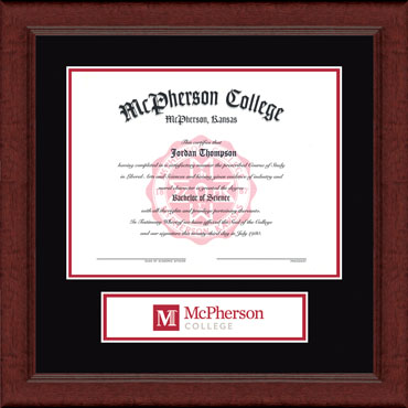 McPherson College diploma frame - Lasting Memories Banner Diploma Frame in Sierra