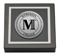 McPherson College Silver Engraved Medallion Paperweight