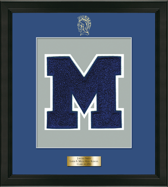 Lewis S. Mills High School in Connecticut Varsity Letter Frame in Obsidian