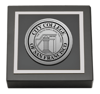 City College of San Francisco Silver Engraved Medallion Paperweight