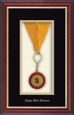 Alpha Beta Gamma Honor Society Commemorative Medal Shadow Box Frame in Newport