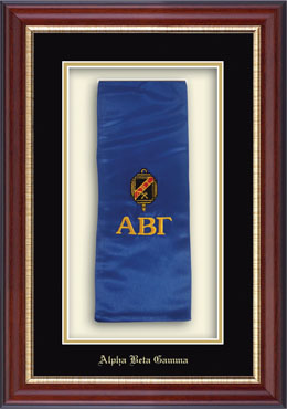 Alpha Beta Gamma Honor Society Commemorative Stole Shadow Box Frame in Newport