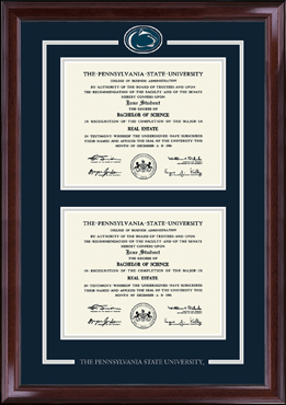 Pennsylvania State University diploma frame - Spirit Medallion Double Diploma Frame in Encore