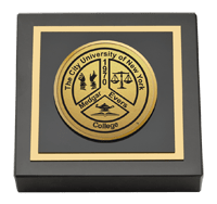 Medgar Evers College paperweight - Gold Engraved Medallion Paperweight