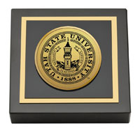 Utah State University Eastern Gold Engraved Medallion Paperweight