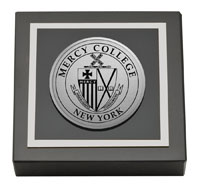 Mercy College Silver Engraved Medallion Paperweight
