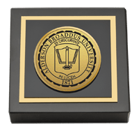 Alderson Broaddus University paperweight - Gold Engraved Medallion Paperweight