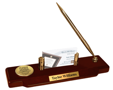 Thomas M. Cooley Law School Gold Engraved Medallion Desk Pen Set