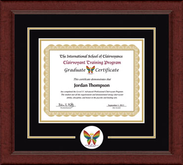 The International School of Clairvoyance Lasting Memories Circle Logo Certificate Frame in Sierra