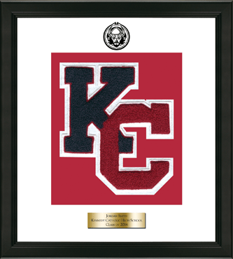 Kennedy Catholic High School in Somers, NY varsity letter frame - Varsity Letter Frame in Obsidian