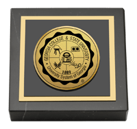 Georgia College Gold Engraved Medallion Paperweight