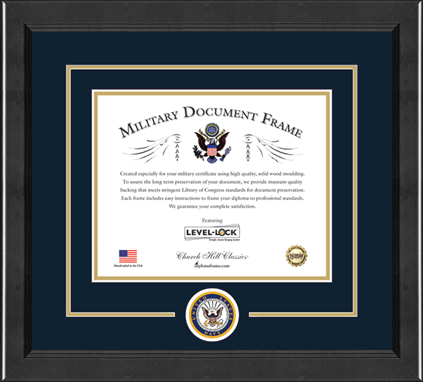 United States Navy Lasting Memories Circle Logo Certificate Frame in Arena