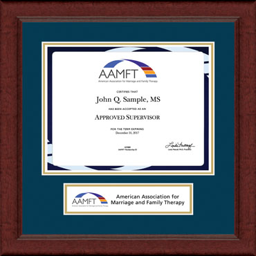 American Association for Marriage and Family Therapy Lasting Memories Banner Certificate Frame in Sierra