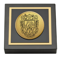 Midway College Gold Engraved Medallion Paperweight
