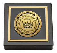The Crown College of the Bible Gold Engraved Medallion Paperweight