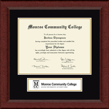 Monroe Community College Lasting Memories Banner Diploma Frame in Sierra