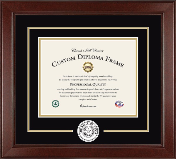 Balfour of Houston Lasting Memories Circle Seal Diploma Frame in Sierra