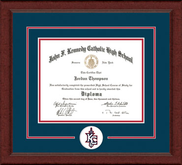 Kennedy Catholic High School in Somers, NY Lasting Memories Circle Logo Diploma Frame in Sierra