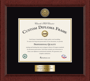 Balfour of Houston Gold Engraved Medallion Personalized Diploma Frame in Sierra