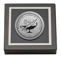 Manchester Community College Silver Engraved Medallion Paperweight