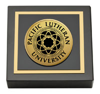 Pacific Lutheran University Gold Engraved Medallion Paperweight
