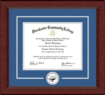 Manchester Community College diploma frame - Lasting Memories Circle Logo Diploma Frame in Sierra