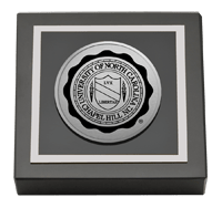 University of North Carolina Eshelman School of Pharmacy paperweight - Silver Engraved Medallion Paperweight