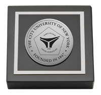 York College in New York Silver Engraved Medallion Paperweight