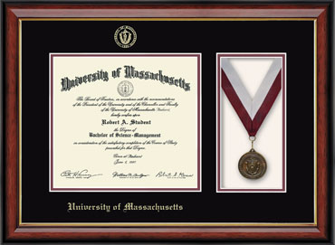 University of Massachusetts Amherst Medal Diploma Frame in Southport Gold
