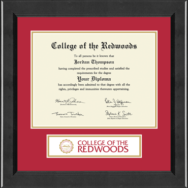 College of the Redwoods Lasting Memories Banner Diploma Frame in Arena