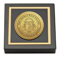 East Georgia State College Gold Engraved Medallion Paperweight