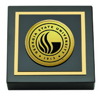 Georgia State University Gold Engraved Medallion Paperweight