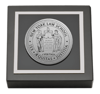 New York Law School Silver Engraved Medallion Paperweight