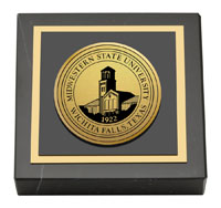 Midwestern State University Gold Engraved Medallion Paperweight