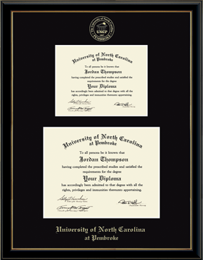 University of North Carolina at Pembroke Double Diploma Frame in Onexa Gold