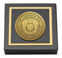 University of Texas Southwestern Medical Center Gold Engraved Medallion Paperweight