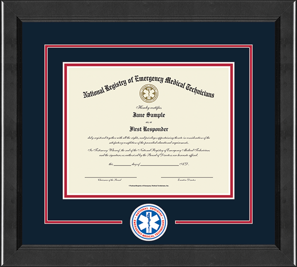 National Registry of Emergency Medical Technicians Lasting Memories Circle Logo Certificate Frame in Arena