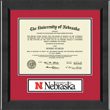 University of Nebraska Lasting Memories Banner Diploma Frame in Arena