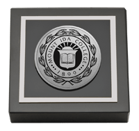 Mount Ida College Silver Engraved Medallion Paperweight
