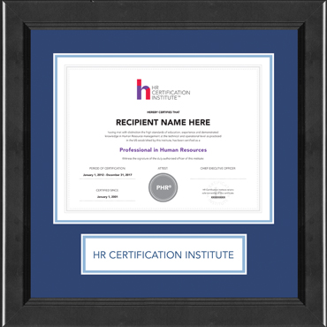 Human Resource Certification Institute Lasting Memories Banner Certificate Frame in Arena