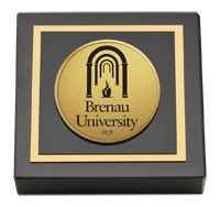 Brenau University Gold Engraved Medallion Paperweight