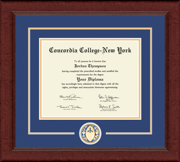 Concordia College New York Lasting Memories Circle Logo Diploma Frame in Sierra