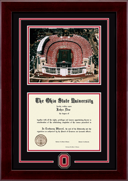 The Ohio State University diploma frame - Spirit Medallion Stadium Scene Diploma Frame in Cordova