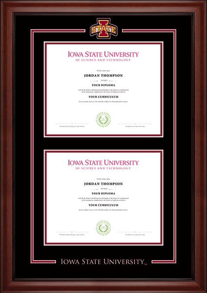 Iowa State University Double Diploma Spirit Medallion Frame in Cambridge