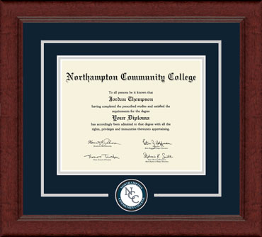 Northampton Community College Lasting Memories Circle Logo Diploma Frame in Sierra