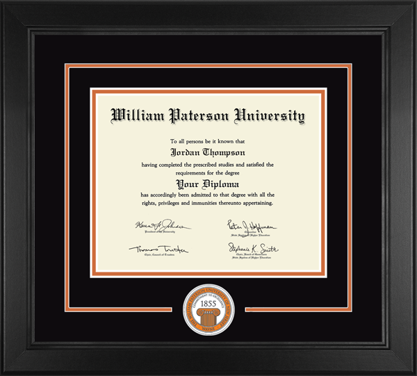 William Paterson University Lasting Memories Circle Logo Diploma Frame in Arena